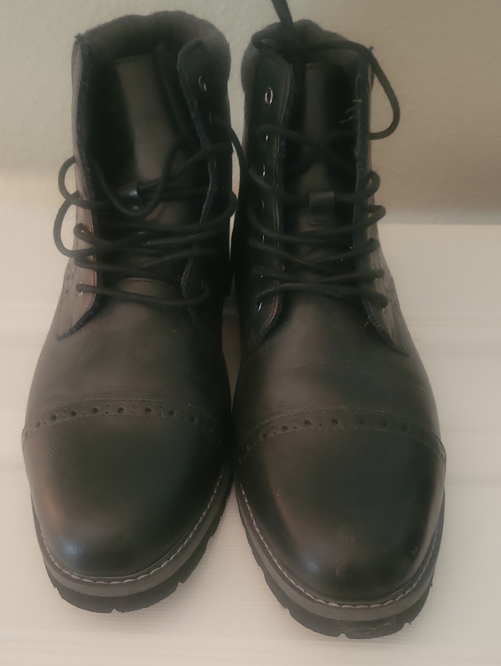 Kohl's Men's Black Lace-Up Cap-Toe Work Boots